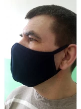 Повязка защитная на лицо со швом темная